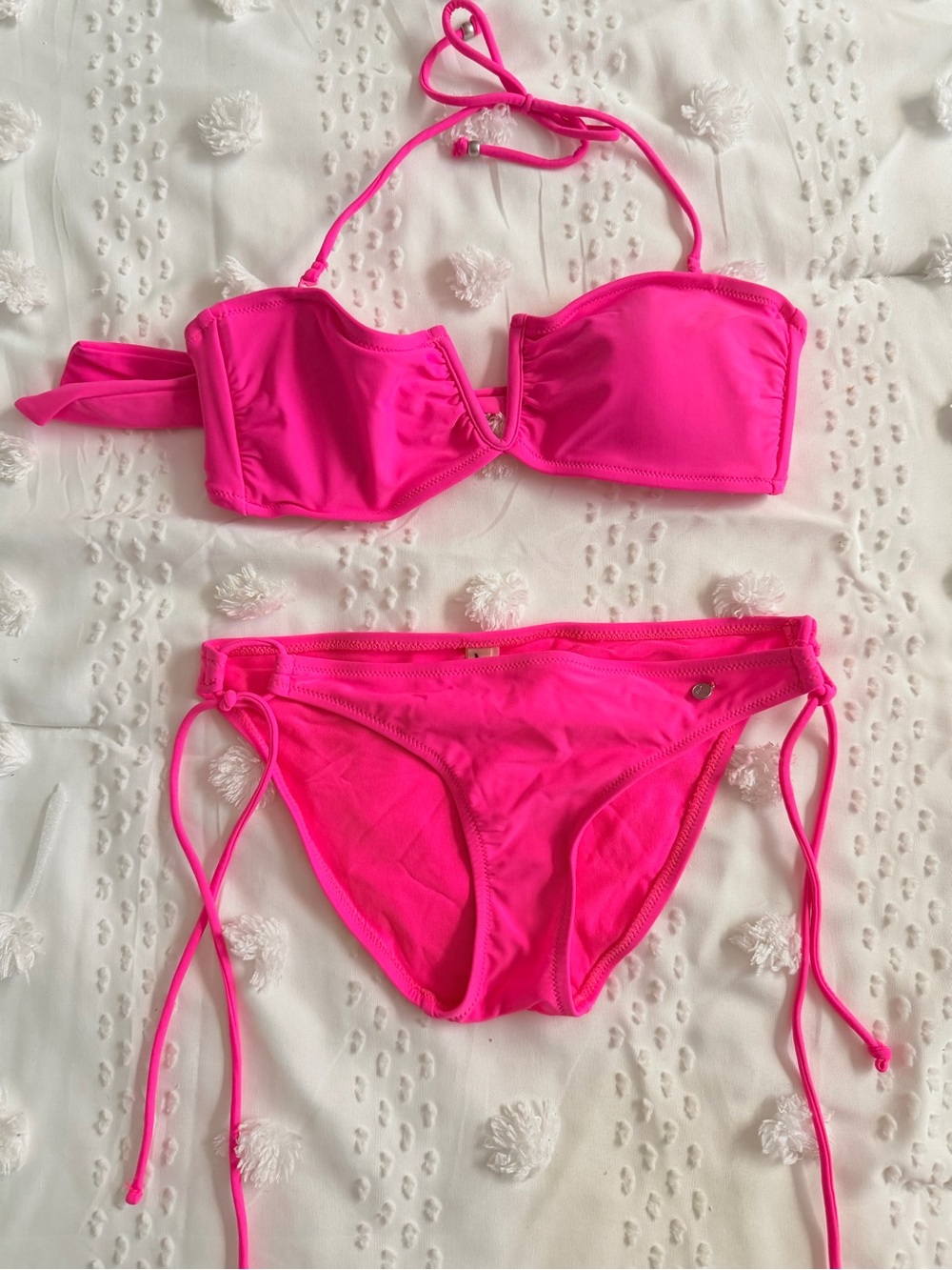 American Eagle Outfitters Hot Pink String Bikini Set small nwot